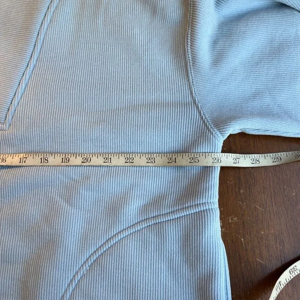 NEW Free People Mia Henley Sweatshirt Blue Womens XL Shawl‎ Collar Fleece Cozy